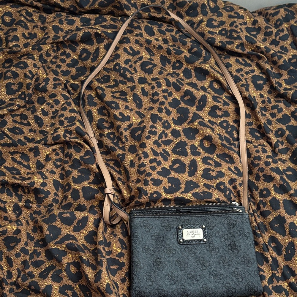 Guess Black and Brown Crossbody Bag
